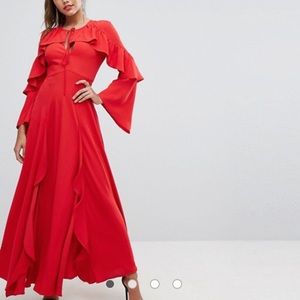 ISO red ASOS maxi dress.